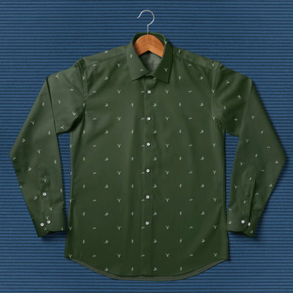Texas Western pattern - Men's Casual Long Sleeve Shirt - myfunfarm