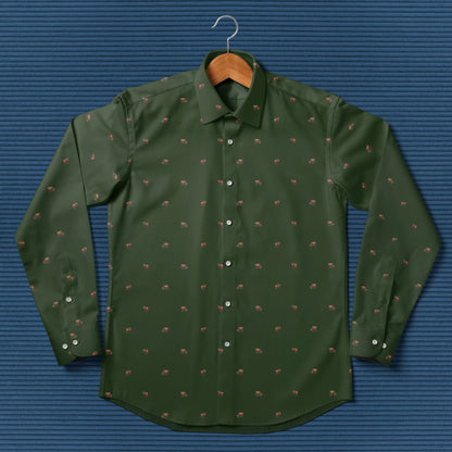 Highland cattle pattern - Men's Casual Long Sleeve Shirt - myfunfarm