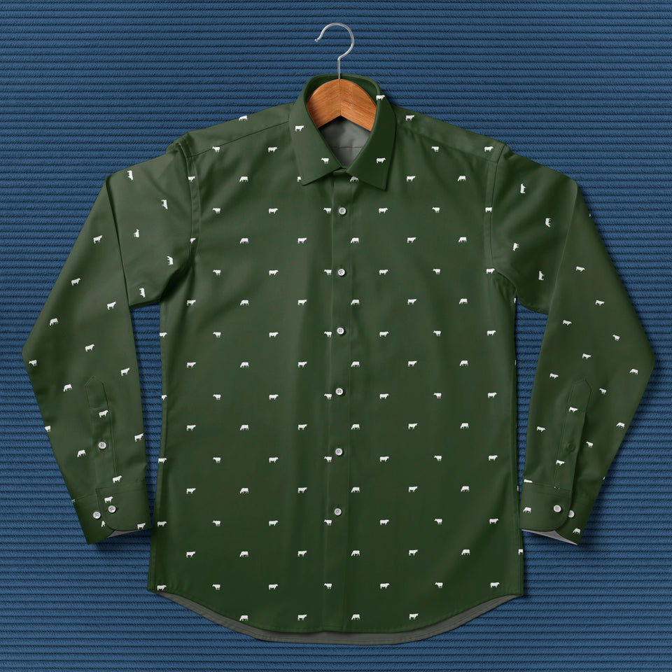 Cattle icon pattern - Men's Casual Long Sleeve Shirt