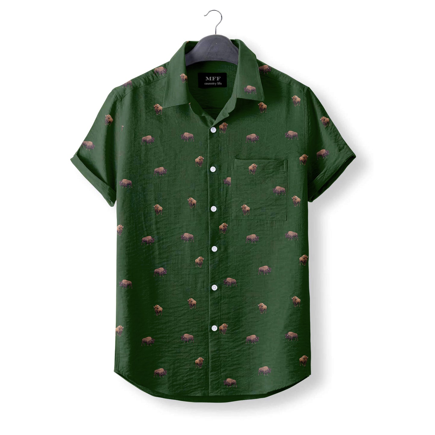 American Buffalo icon pattern - Button Down Shirts