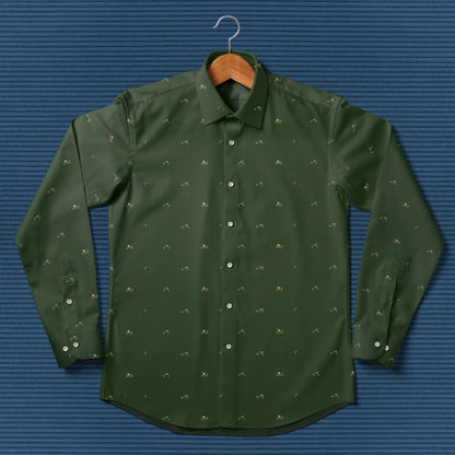 Tractor pattern - Men's Casual Long Sleeve Shirt - myfunfarm