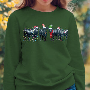 Cattle Merry Christmas Lights - Unisex Hoodie, Sweatshirt , t-shirt