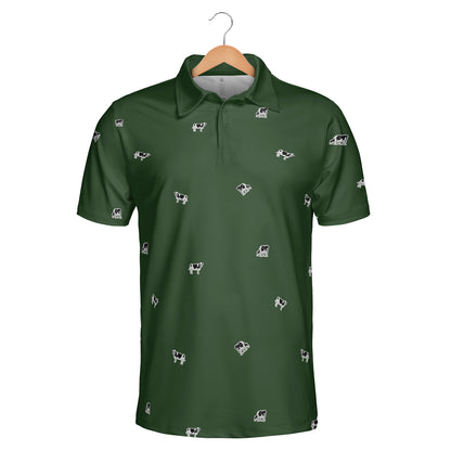 Dairy Cattle icon pattern -Men's and Women's Polo Shirts - myfunfarm