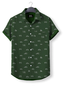 Tractor icon pattern - Button Down Shirts