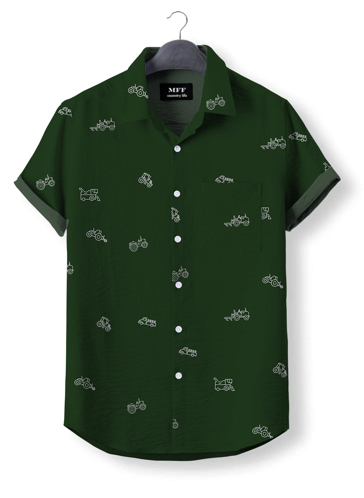 Tractor icon pattern - Button Down Shirts - myfunfarm