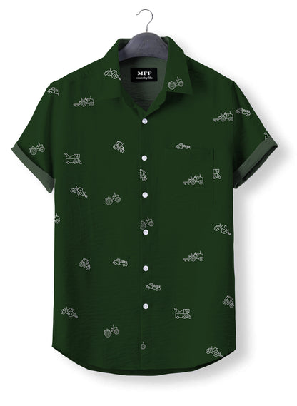 Tractor icon pattern - Button Down Shirts - myfunfarm