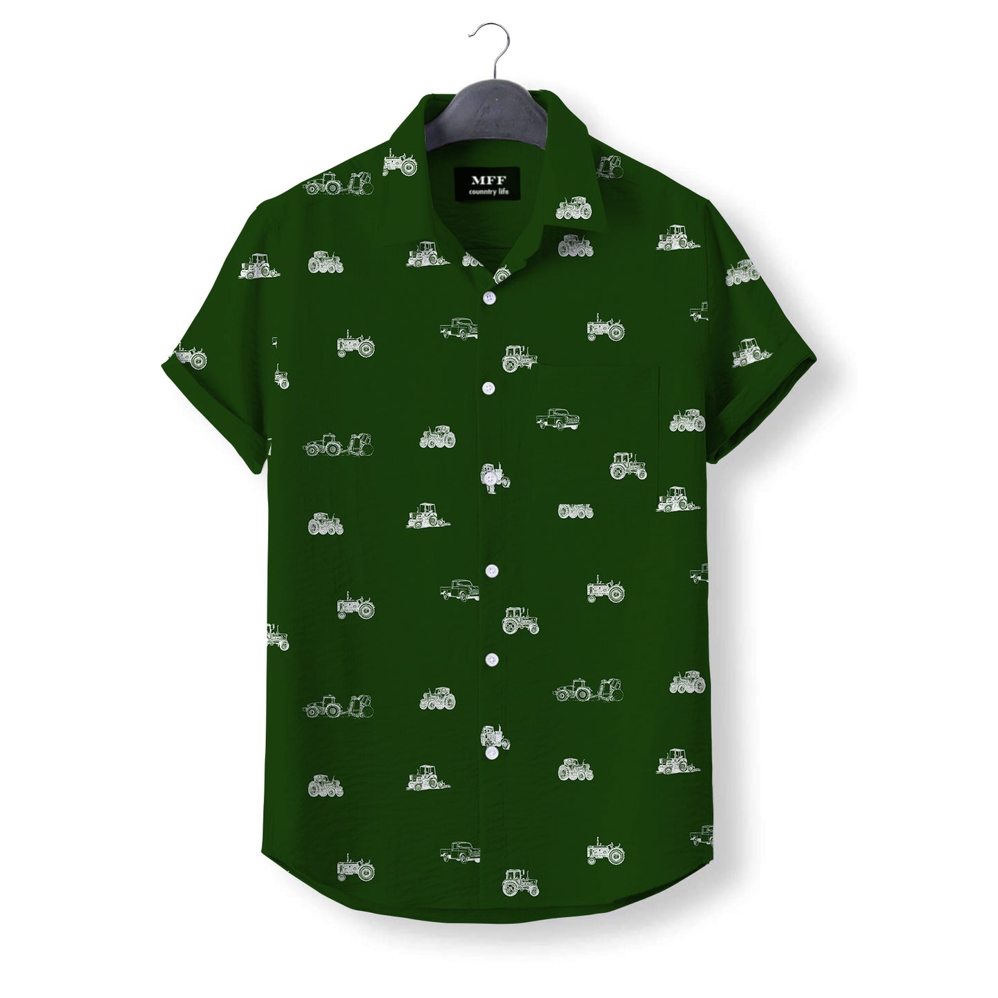 Tractors icon pattern - Button Down Shirts for farmers - myfunfarm