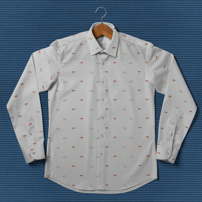 Guernsey cattle icon pattern - Men's Casual Long Sleeve Shirt - myfunfarm