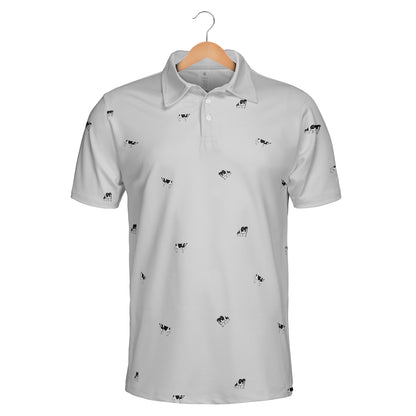 Dairy Cattle icon pattern -Men's and Women's Polo Shirts - myfunfarm