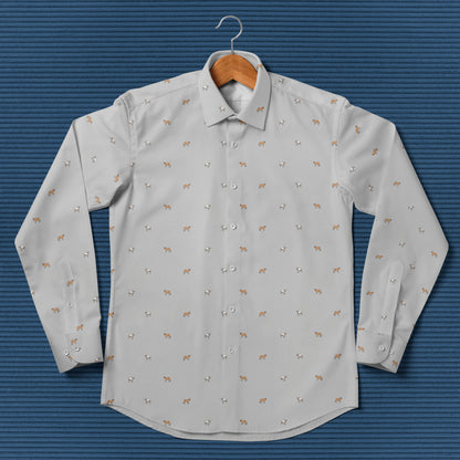 Brahman cattle icon pattern - Men's Casual Long Sleeve Shirt - myfunfarm