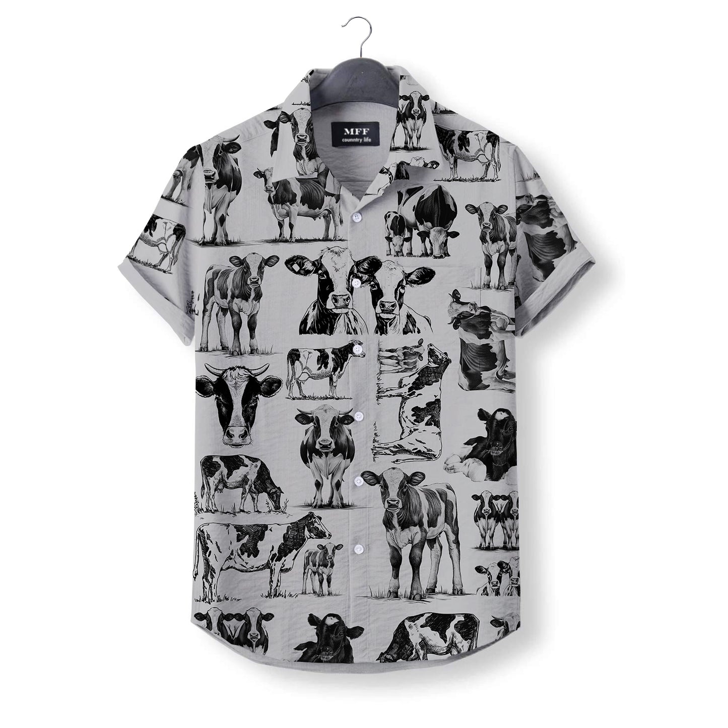 Dairy cow pattern - Hawaiian Shirt for adult and youth - myfunfarm