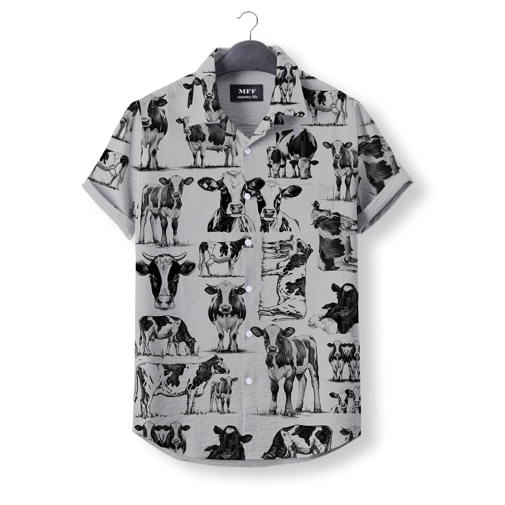 Dairy cow pattern - Hawaiian Shirt for adult and youth - myfunfarm