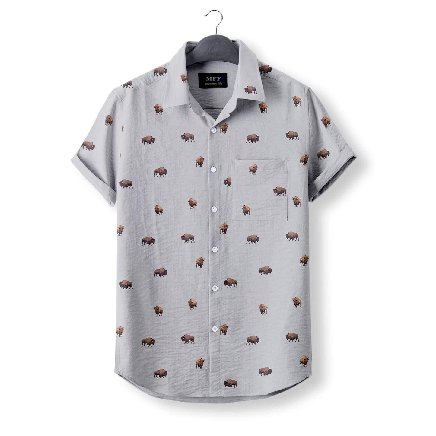 American Buffalo icon pattern - Button Down Shirts