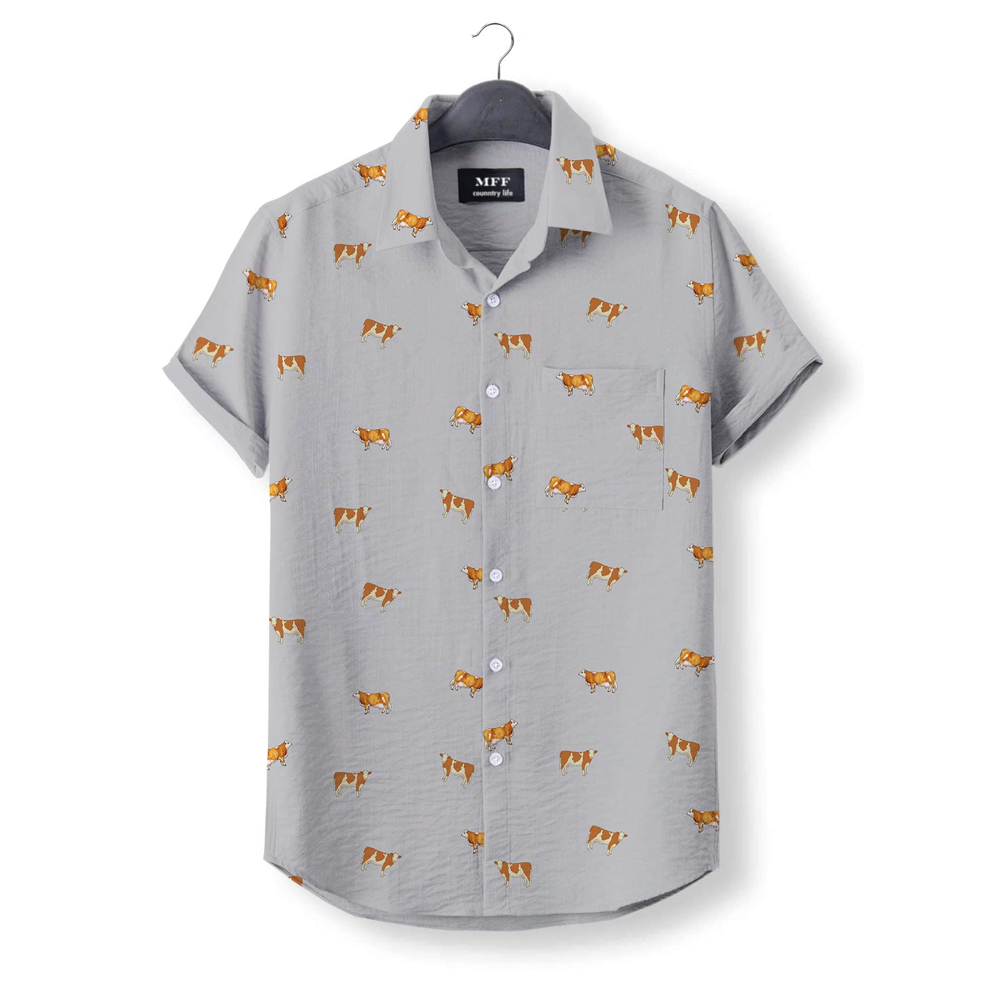 Simmental cattle icon pattern - Button Down Shirts for farmers
