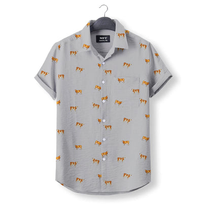 Simmental cattle icon pattern - Button Down Shirts for farmers