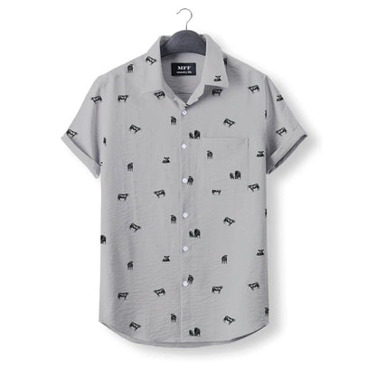 Black Angus Cattle icon pattern - Button Down Shirts for farmers