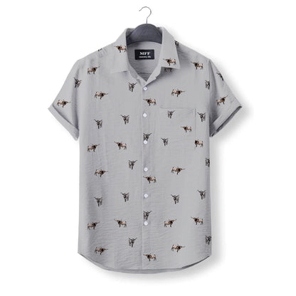 Texas Longhorn icon pattern - Button Down Shirts for farmers - myfunfarm