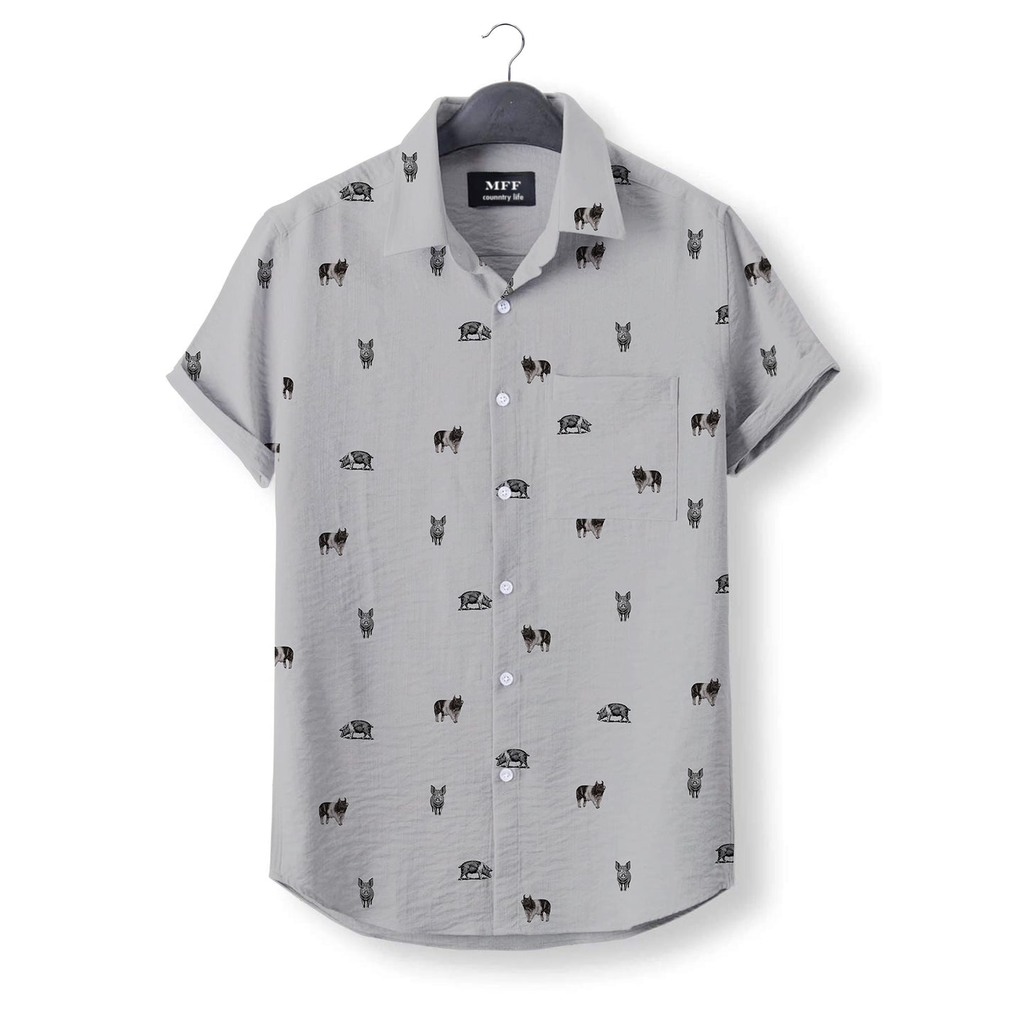 Hampshire pig icon pattern - Button Down Shirts for farmers - myfunfarm
