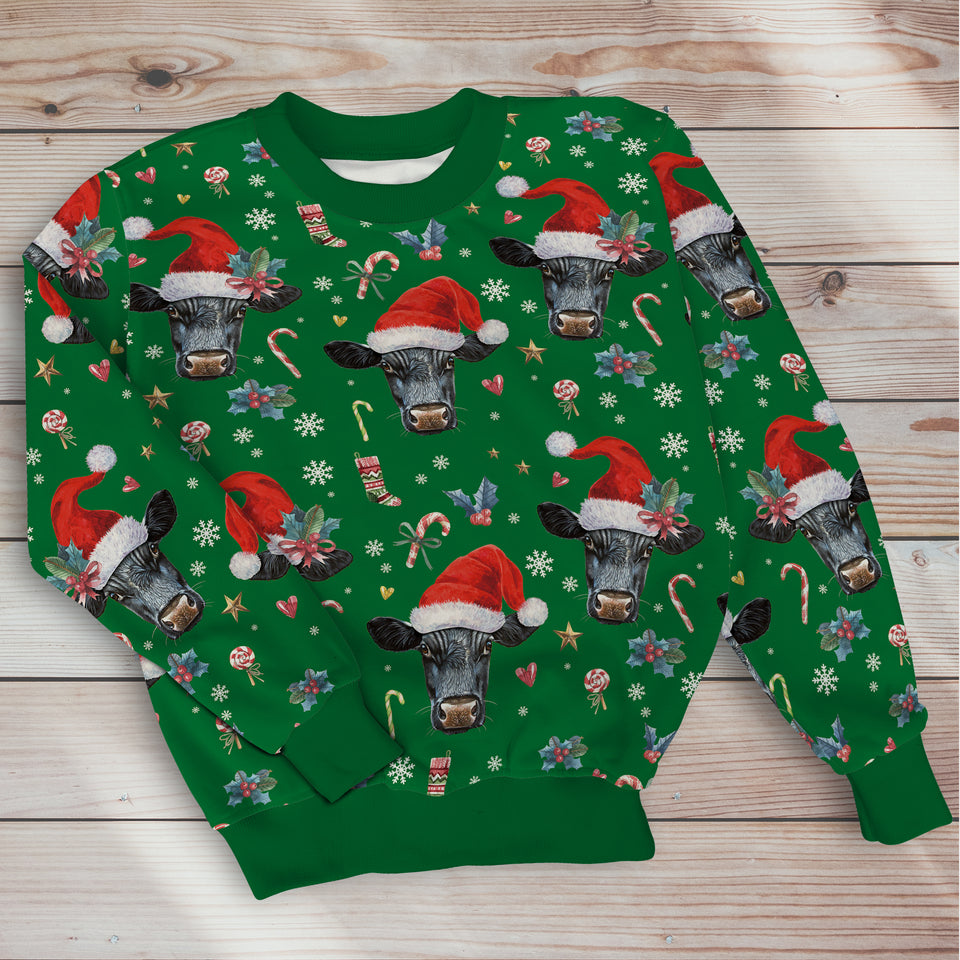 Cattle Cute Merry Christmas - Unisex Hoodie, Sweatshirt, Pants for Adult and Kid