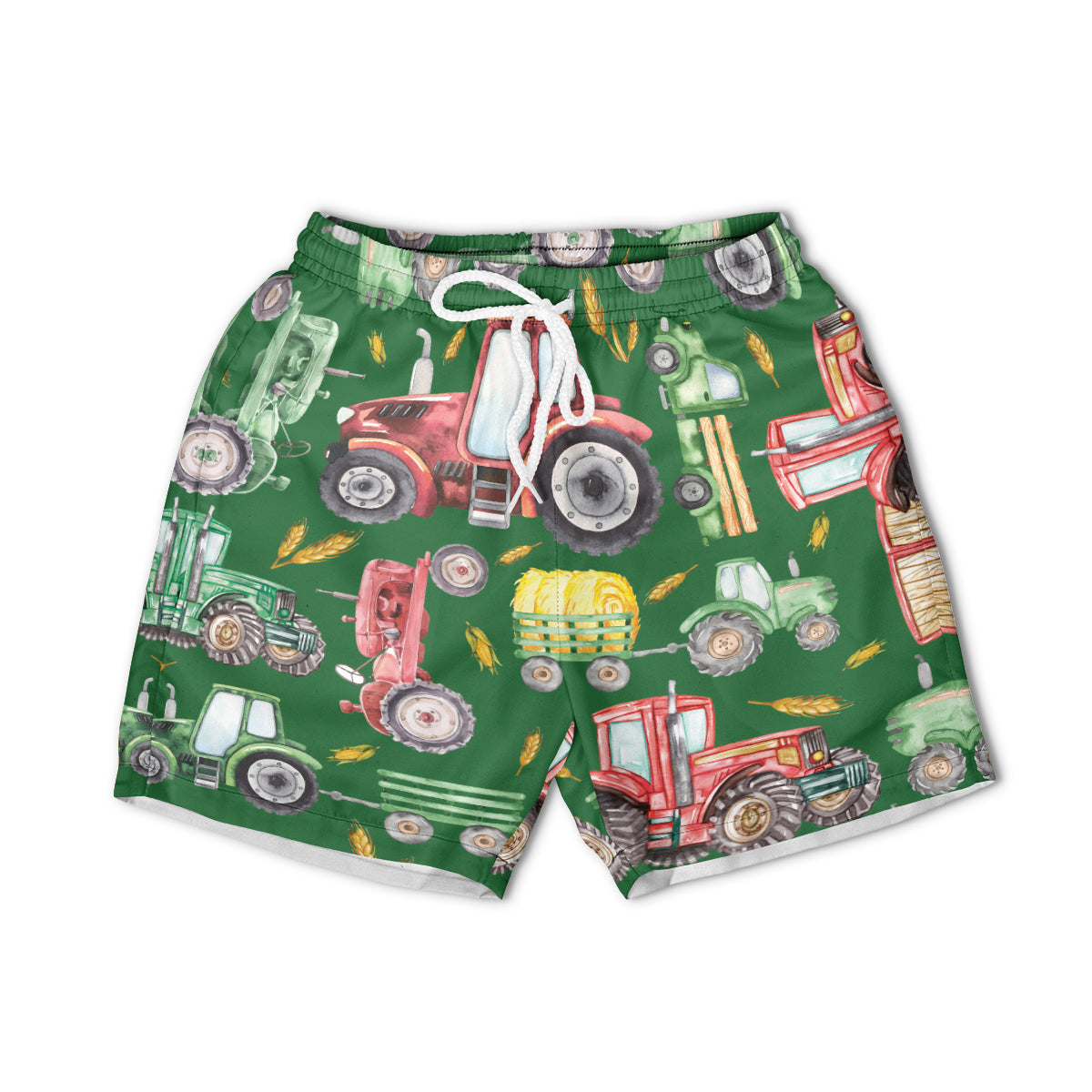 Cute Tractor pattern - Hawaiian Shirt, Shorts for Kid - myfunfarm