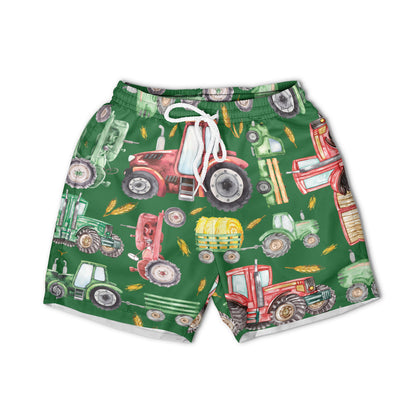 Cute Tractor pattern - Hawaiian Shirt, Shorts for Kid - myfunfarm
