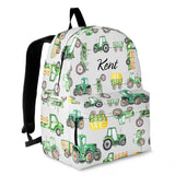 Personalised Bag-Custom Name Backpack Tractor pattern