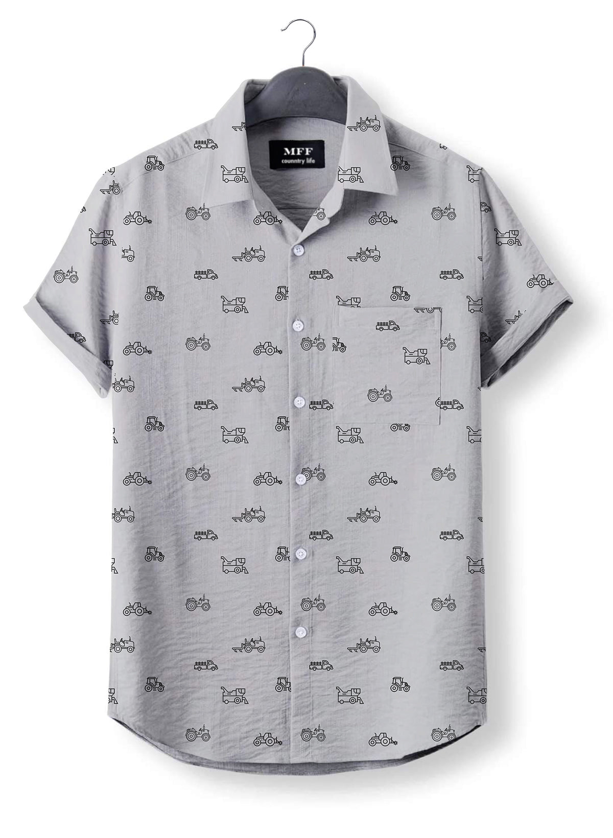 Tractor icon pattern - Button Down Shirts - myfunfarm