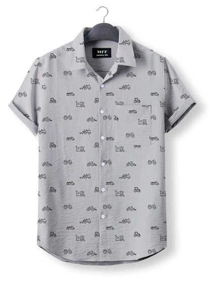Tractor icon pattern - Button Down Shirts - myfunfarm