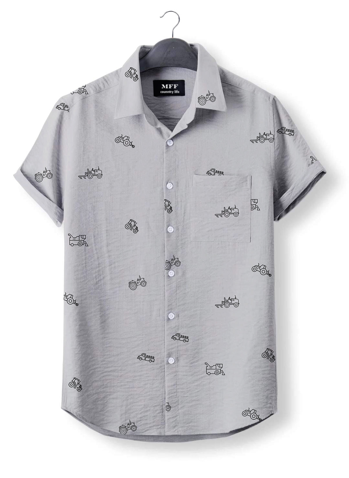 Tractor icon pattern - Button Down Shirts - myfunfarm