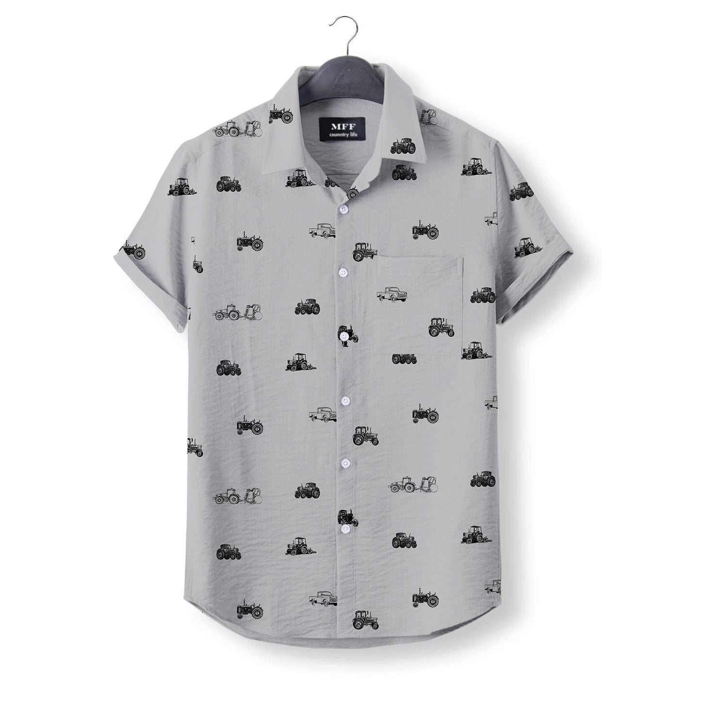 Tractors icon pattern - Button Down Shirts for farmers - myfunfarm