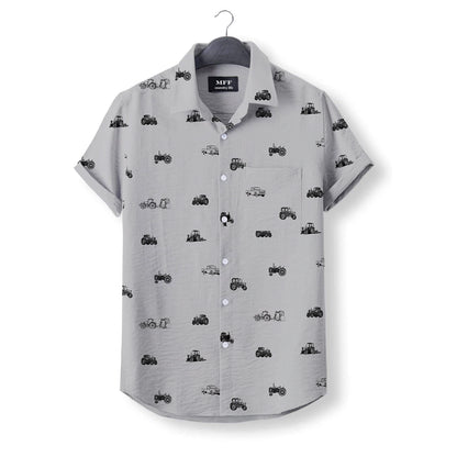 Tractors icon pattern - Button Down Shirts for farmers - myfunfarm