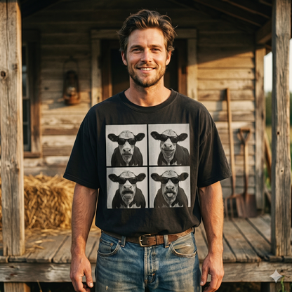 Photobooth Hereford cattle Unisex T-Shirt,  Funny Cow Comfort Colors Shirt