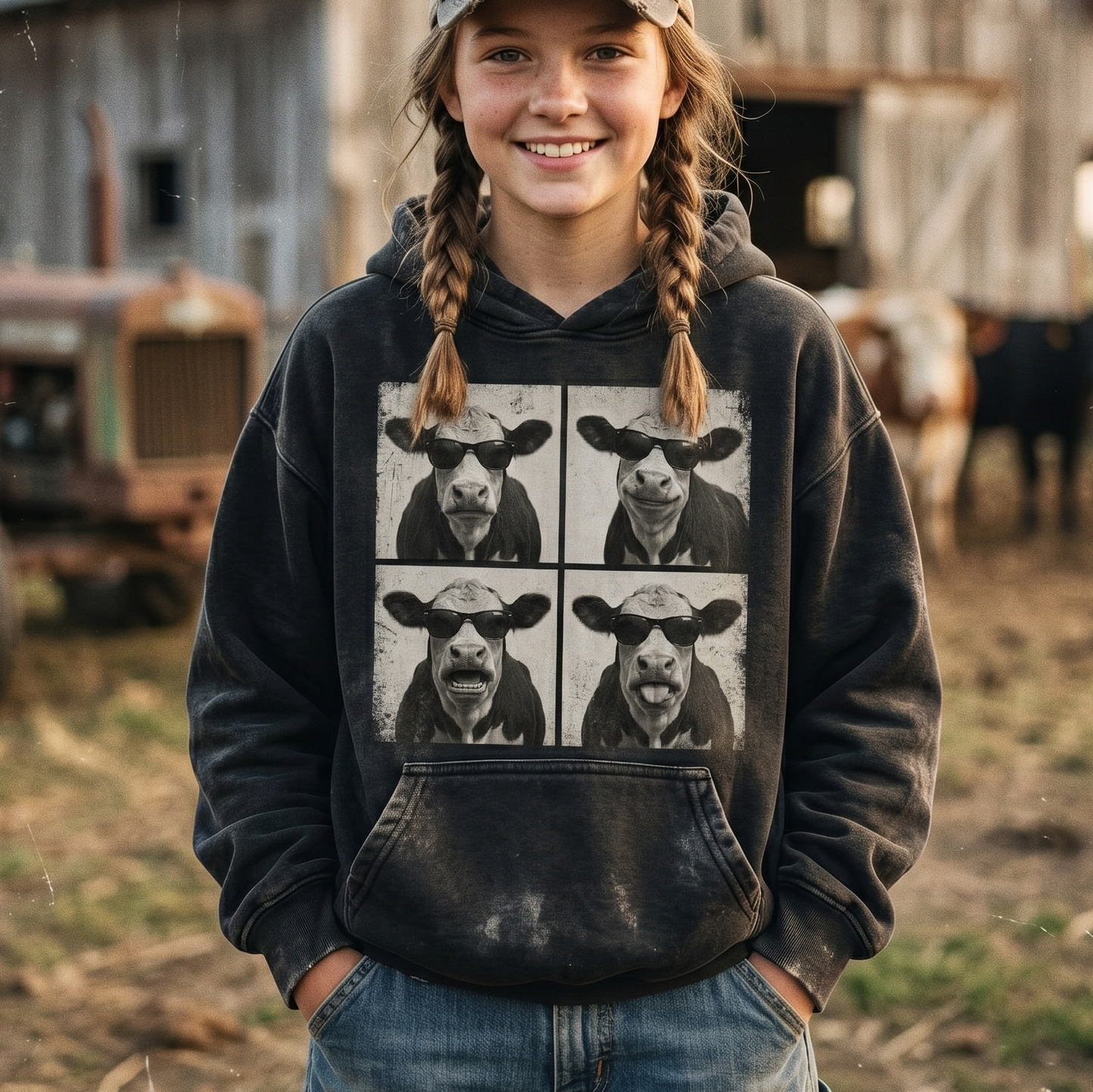 Photobooth Hereford cattle Unisex T-Shirt,  Funny Cow Comfort Colors Shirt