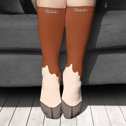 Funny Socks Cattle leg Cute Style Personalized name Gift for cow lovers
