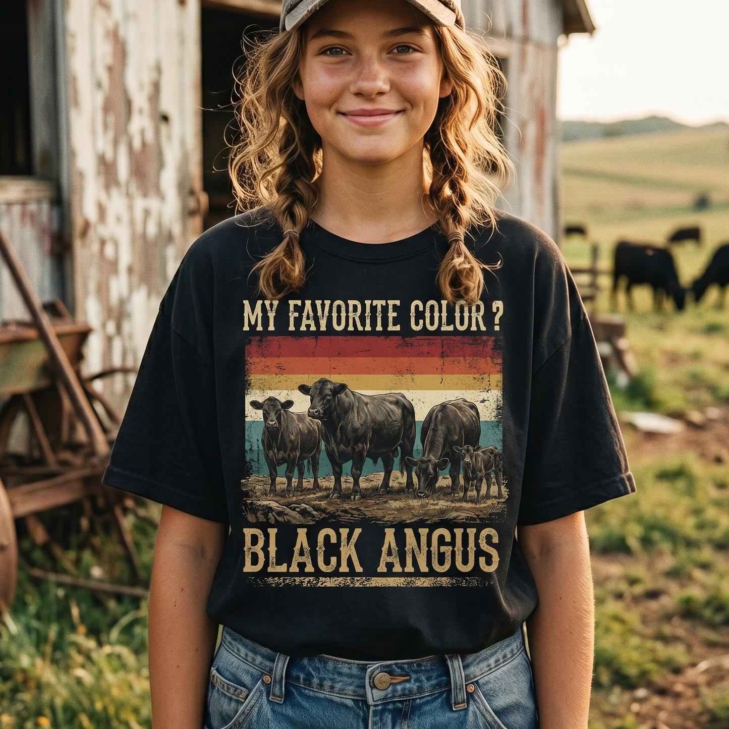 My favorite color Black Angus Unisex T-Shirt,  Funny Cow Comfort Colors Shirt
