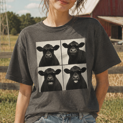 Photobooth Angus black Unisex T-Shirt,  Funny Cow Comfort Colors Shirt