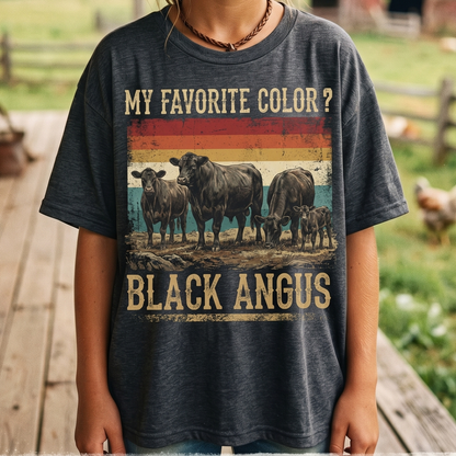 My favorite color Black Angus Unisex T-Shirt,  Funny Cow Comfort Colors Shirt