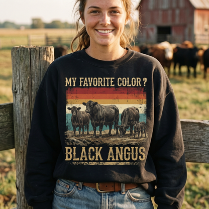 My favorite color Black Angus Unisex T-Shirt,  Funny Cow Comfort Colors Shirt