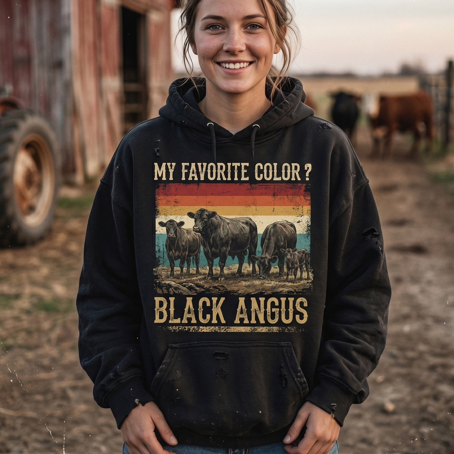 My favorite color Black Angus Unisex T-Shirt,  Funny Cow Comfort Colors Shirt