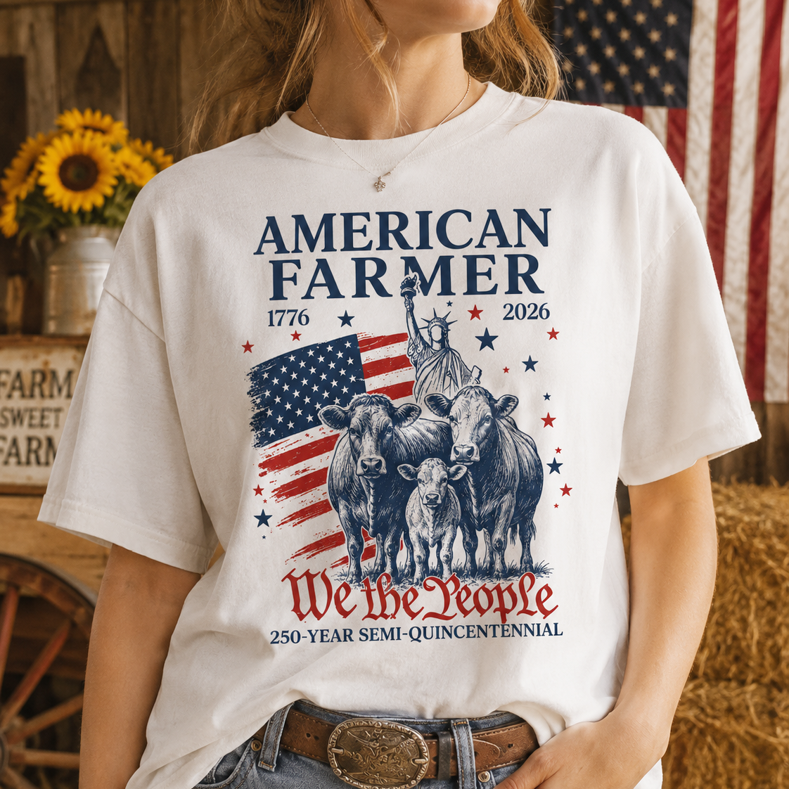 American Farmer 250th, We the people,  4th of July Patriotic Gifts Unisex T-Shirt