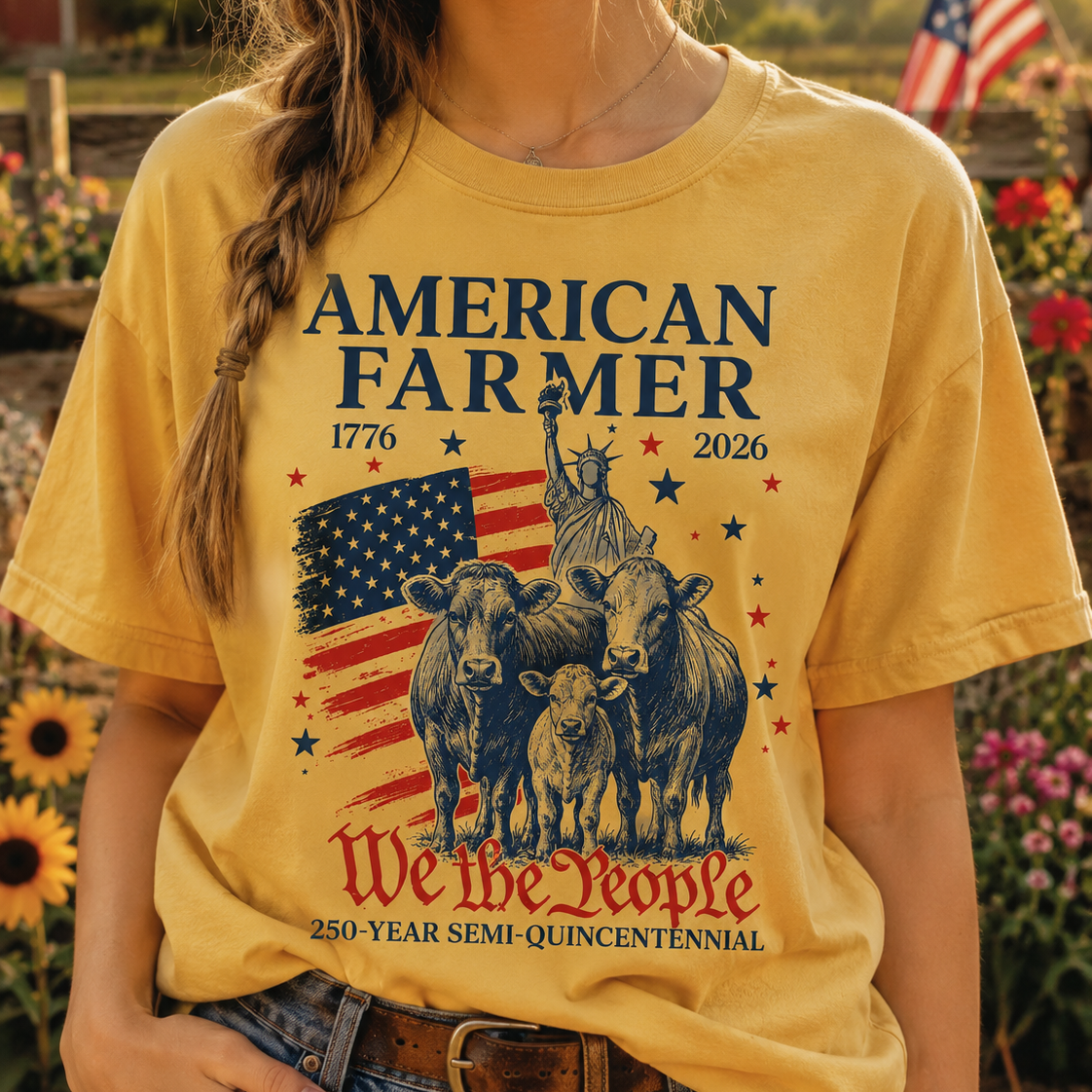 American Farmer 250th, We the people,  4th of July Patriotic Gifts Unisex T-Shirt