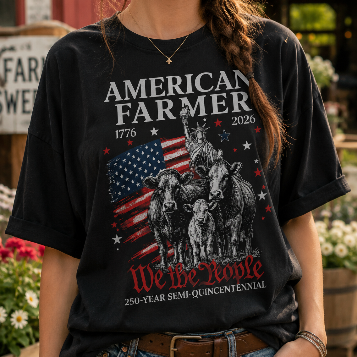 American Farmer 250th, We the people,  4th of July Patriotic Gifts Unisex T-Shirt