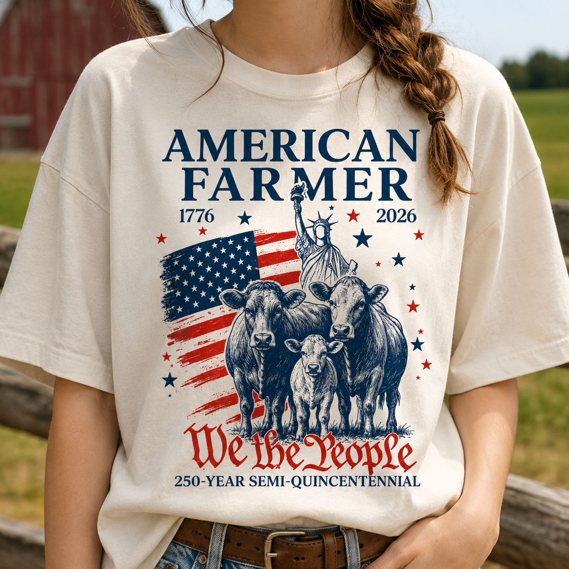 American Farmer 250th, We the people,  4th of July Patriotic Gifts Unisex T-Shirt