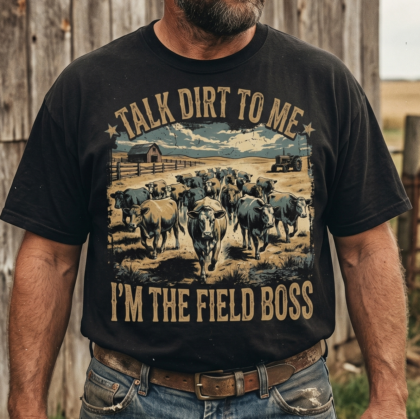 TALK DIRT TO ME. I'M THE FIELD BOSS Unisex T-Shirt gift for Farmers