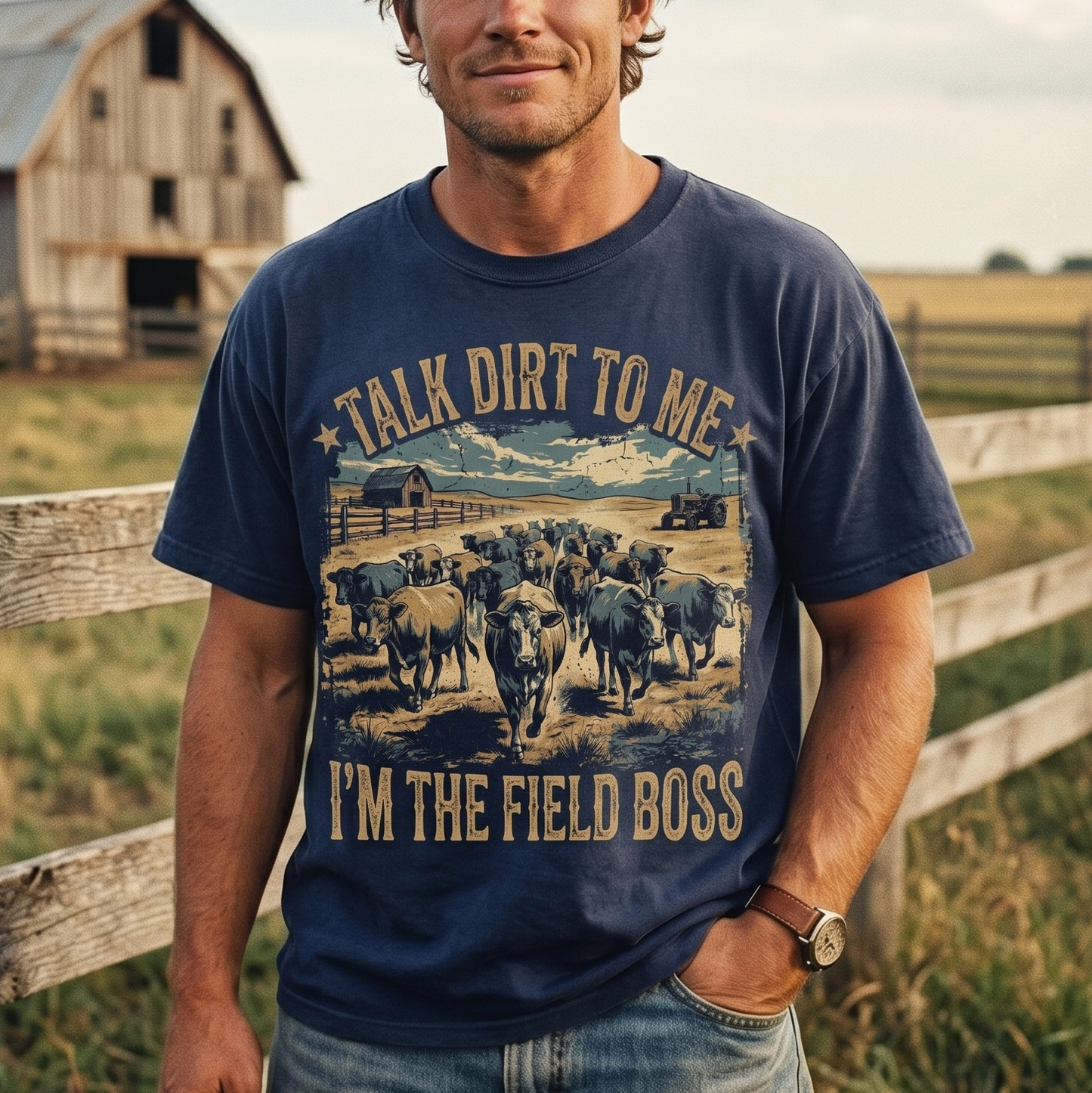 TALK DIRT TO ME. I'M THE FIELD BOSS Unisex T-Shirt gift for Farmers