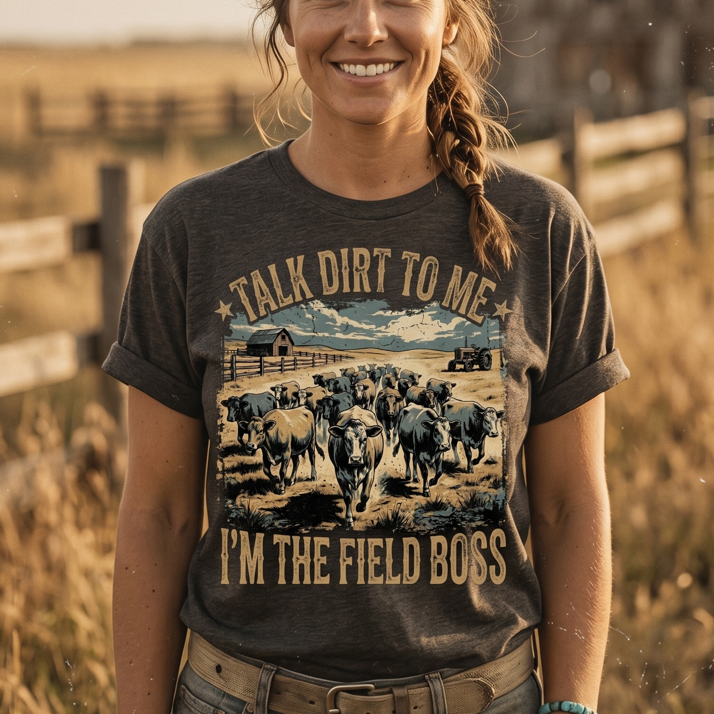 TALK DIRT TO ME. I'M THE FIELD BOSS Unisex T-Shirt gift for Farmers