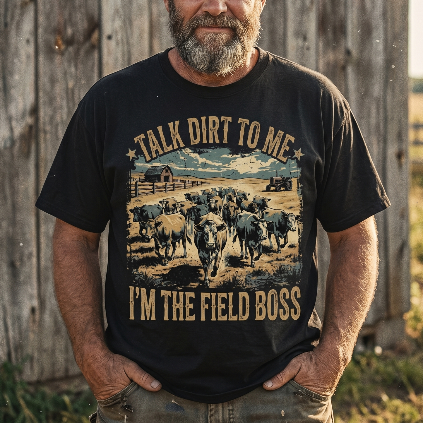 TALK DIRT TO ME. I'M THE FIELD BOSS Unisex T-Shirt gift for Farmers