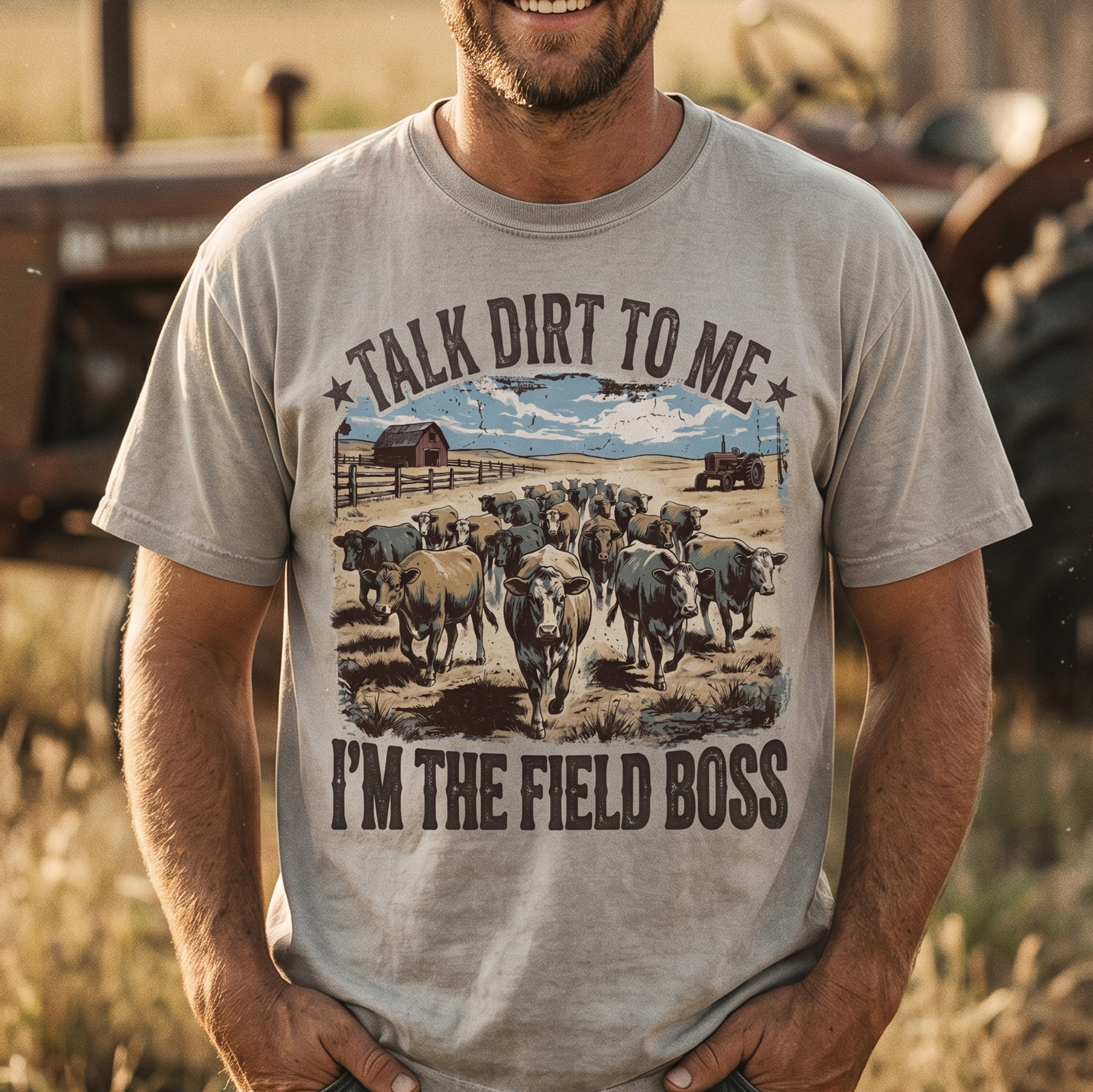 TALK DIRT TO ME. I'M THE FIELD BOSS Unisex T-Shirt gift for Farmers
