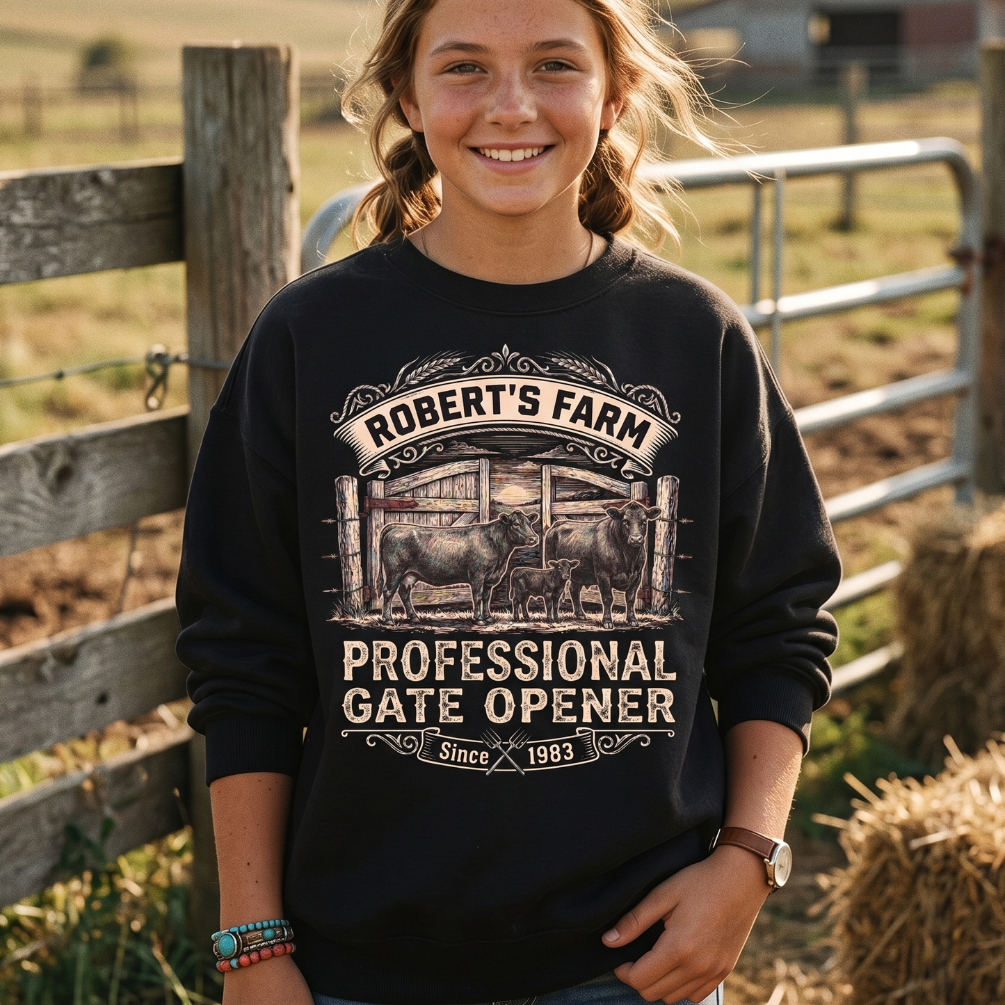 Personalized Family Name Farm Unisex T-Shirt Professional gate opener