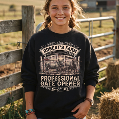 Personalized Family Name Farm Unisex T-Shirt Professional gate opener
